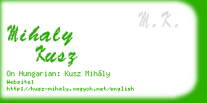 mihaly kusz business card